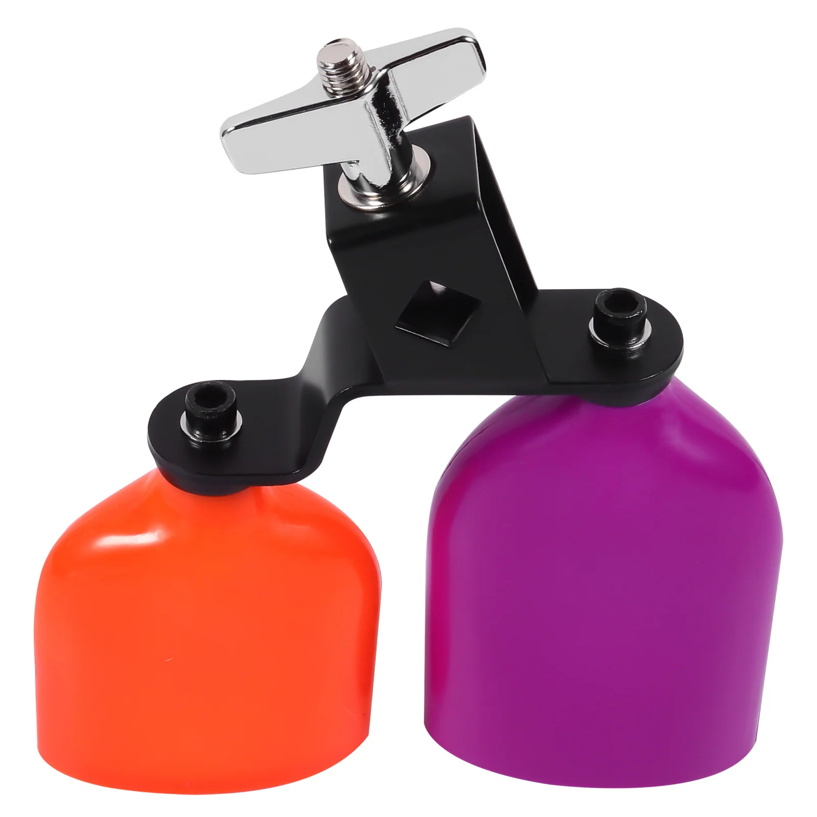 

Double Mounted Cowbell Plastic Metal Bracket Tone Percussion Instrument Drum Kit Noisemaker Durable Adjustment Screw