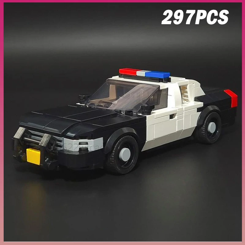 

297PCS MOC-240760 Ford Crown Victoria Police Interceptor City Car Vehicle Model Building Blocks Bricks Toy Boy Kids Adult Gift
