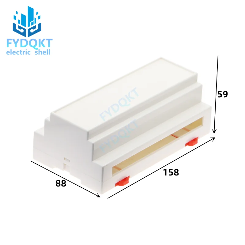 1PCS PLC DIN 35-Rail Electrical Shell Safety Grid Instrument Housing ABS Plastic Case 88X158X59MM 4-04 Junction Boxes