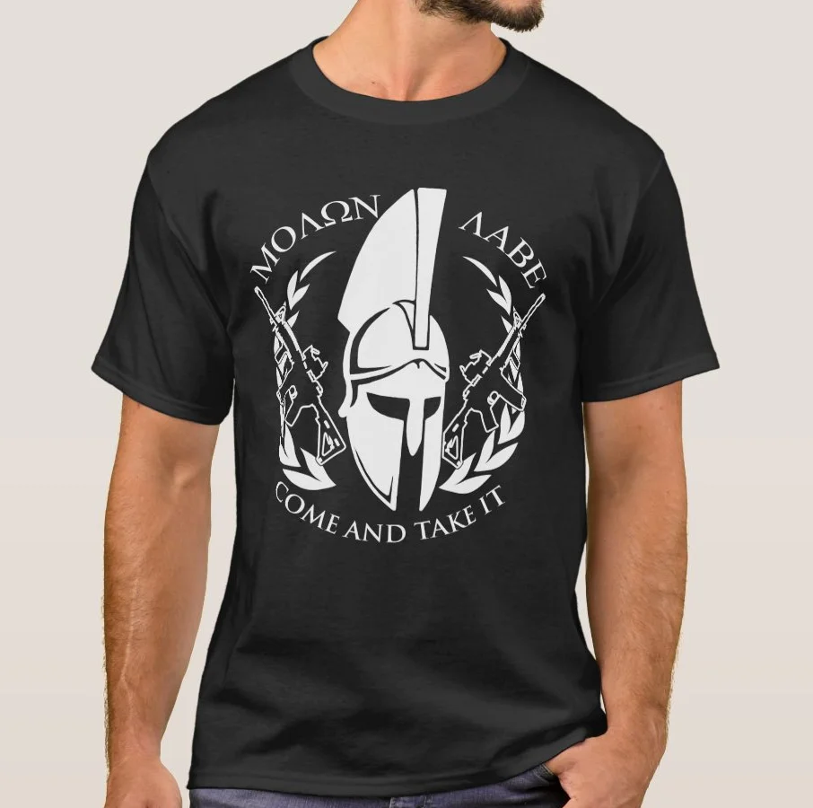 

Come and Take It. 2nd Amendment Molon Labe Sparta Warriors T Shirt. Short Sleeve 100% Cotton Casual T-shirt Loose Top Size S-3XL