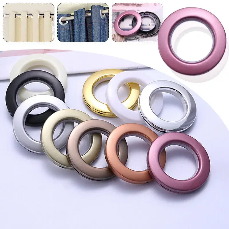 New Curtain Grommet Eyelet Rings Curtain Eyelet Ring Low Noise Roman Ring Slide Blinds Drapery Accessories Home Decor 80Pcs