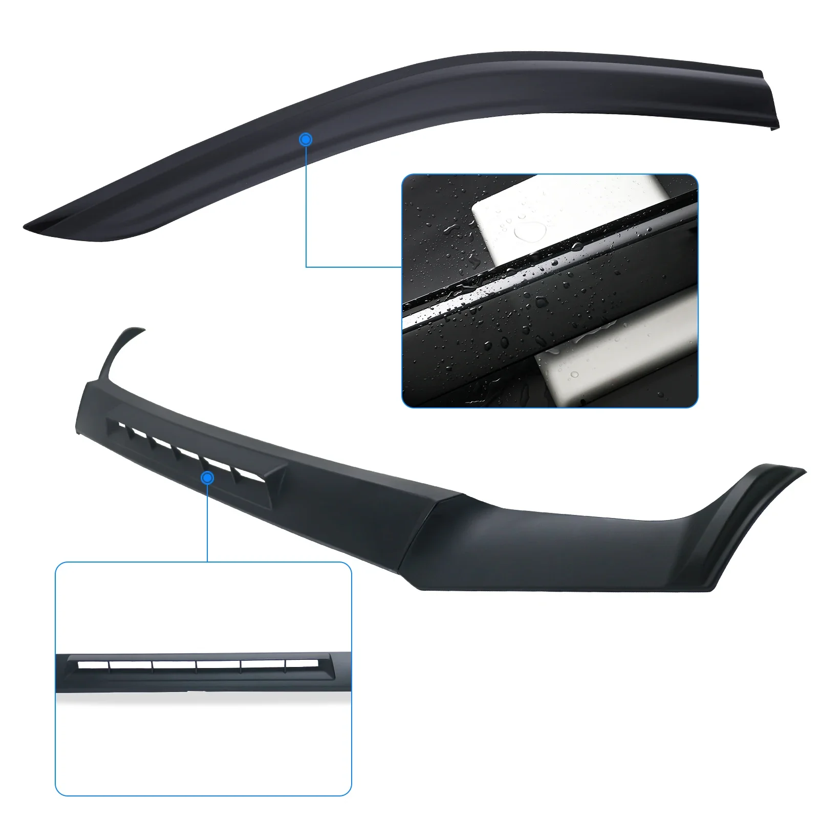 Window Wind Visors Sun Rain Guard Vent Deflectors +Bonnet Guard For Ford Everest 2022 2023 2024 Next Gen Accessories