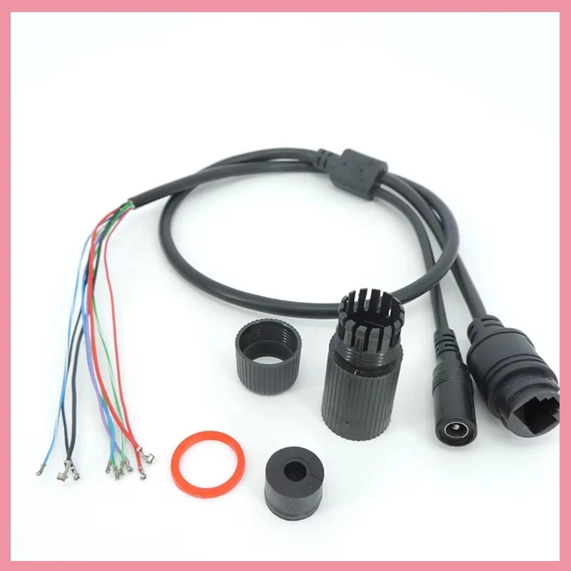 9 Core Dual Head 3-piece Set With 2/8 Ports And Waterproof Cover RJ45 Tail Cable POE Network Camera Connection Cable B6