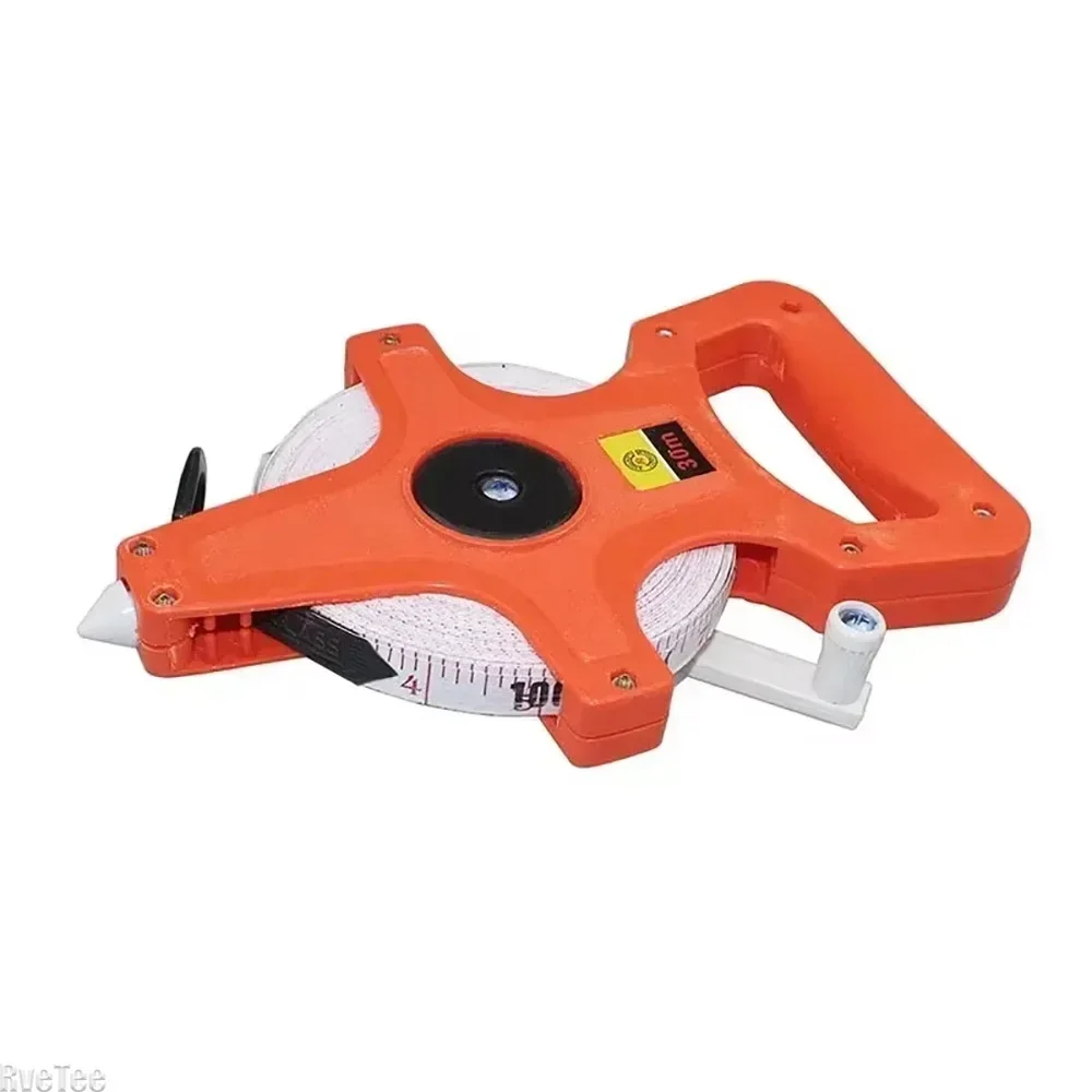 

30m/50m/100m Portable Fiber Tape Metric Scale Soft Steel Lengthen Ruler Belt Measure Pull Smooth for Construction Site Surveying