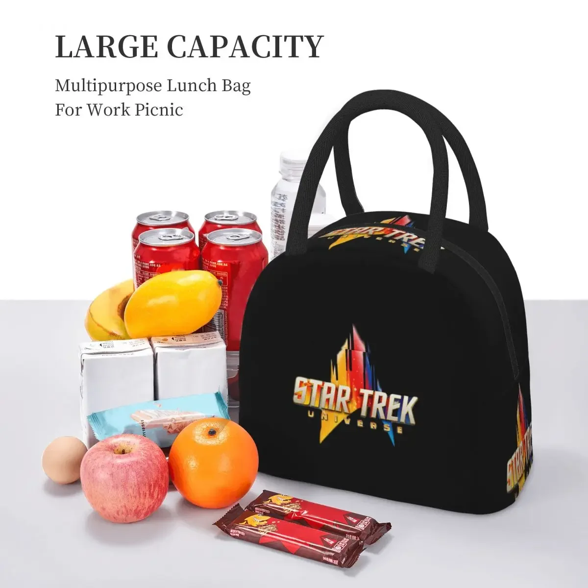 Star Treks Science Fiction TV Series Insulated Lunch Bag for Women Office Cooler ThermalLunch Boxes Container