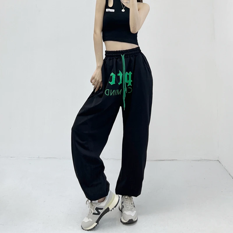 American Vintage Hip-hop Sweatpants Women Spring Summer New Letter Print Women\'s Pants High Waist Fashion All-match Trousers