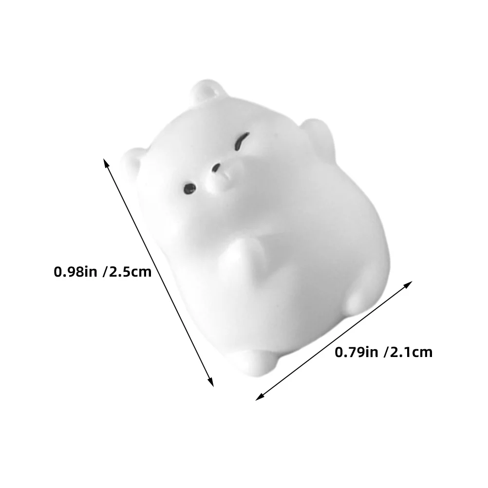 6 قطعة تماثيل الدب الصغيرة الراتنج مشهد الثلج واقعي التماثيل الشتوية سطح المكتب الحلي زينة عيد الميلاد استخدام المكتب المنزلي #2