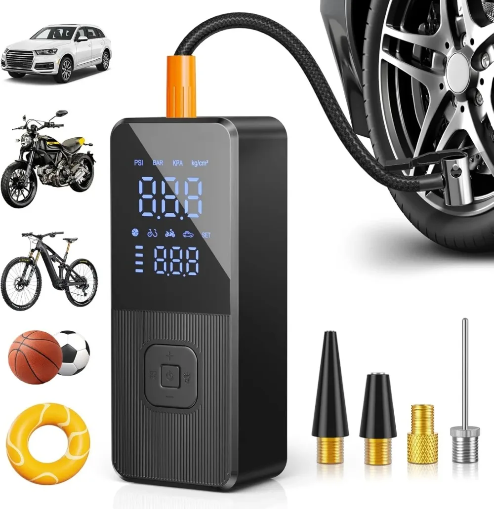 �y�Z�[�����z�ԗp�^�C����C���� �^�C���C���t���[�^ 150 PSI �G�A�R���v���b�T�[ �f�W�^�����͌v��LED���C�g�t���A�ԁA���]�ԁA�o�C�N�A�{�[���p