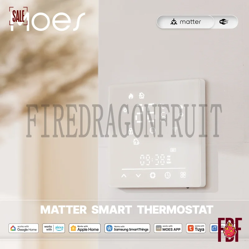 

Умный термостат Tuya Matter с Wi-Fi, управление через приложение SmartLife, таймер, дистанционное управление, для теплого пола, энергосберегающий регулятор температуры