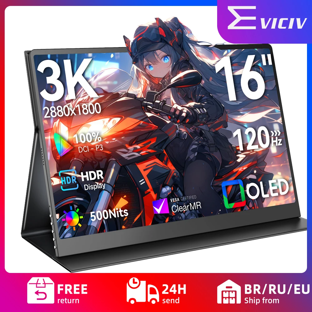 EVICIV 3K OLED 120Hz Portable Gaming Monitor 16