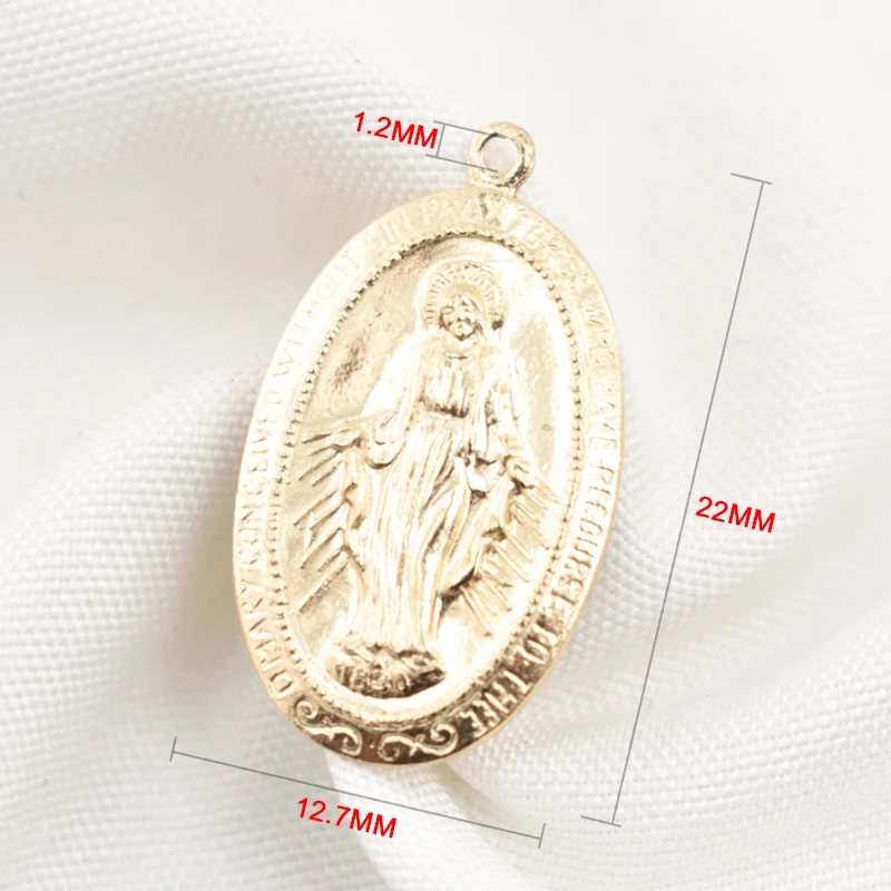 14K Goldfilled Rundanhänger „Unsere Liebe Frau von Guadalupe“ – Religiöser Anhänger mit Jungfrau Maria und Jesus – Detail 8