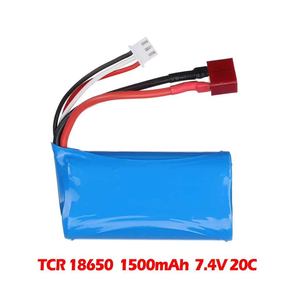 7.4V 3000mah lipo Battery 18650 2S T Plug for Q46 Wltoys 10428 /12428/12423 RC SM Plug Car capacity battery Spare Accessories