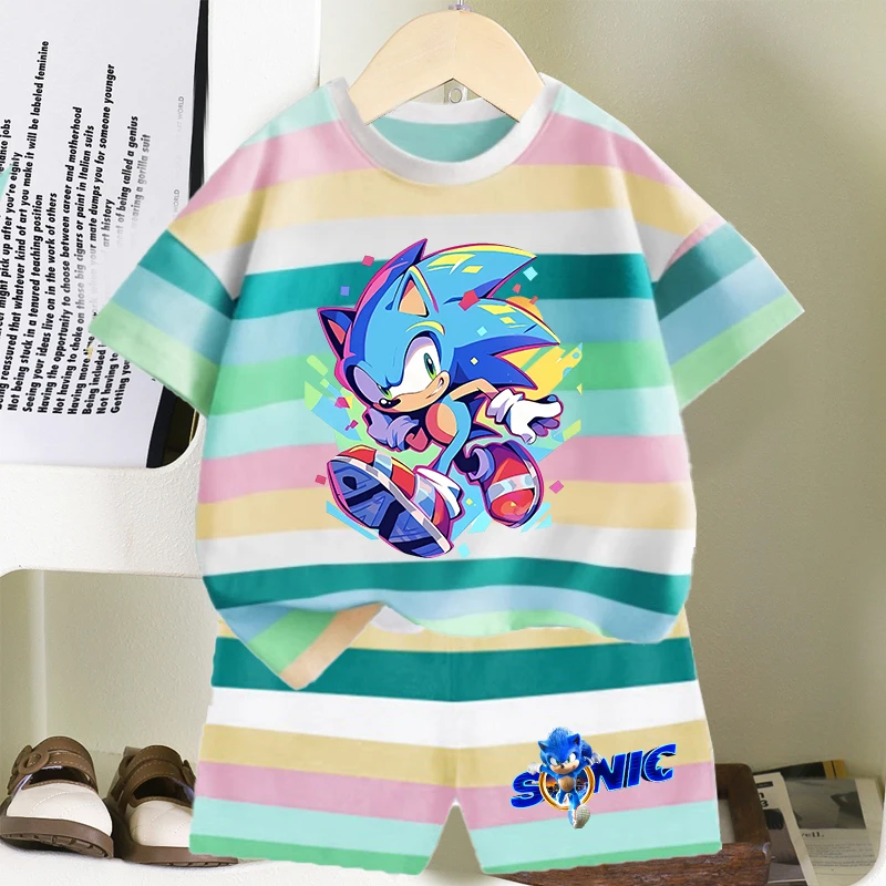 

Soniced Boy Girl Summer T-shirt Set Kid Cotton Clothes 2pcs Shorts Baby Tops +Shorts Set Tees Sport Tracksuit Summer Outfits