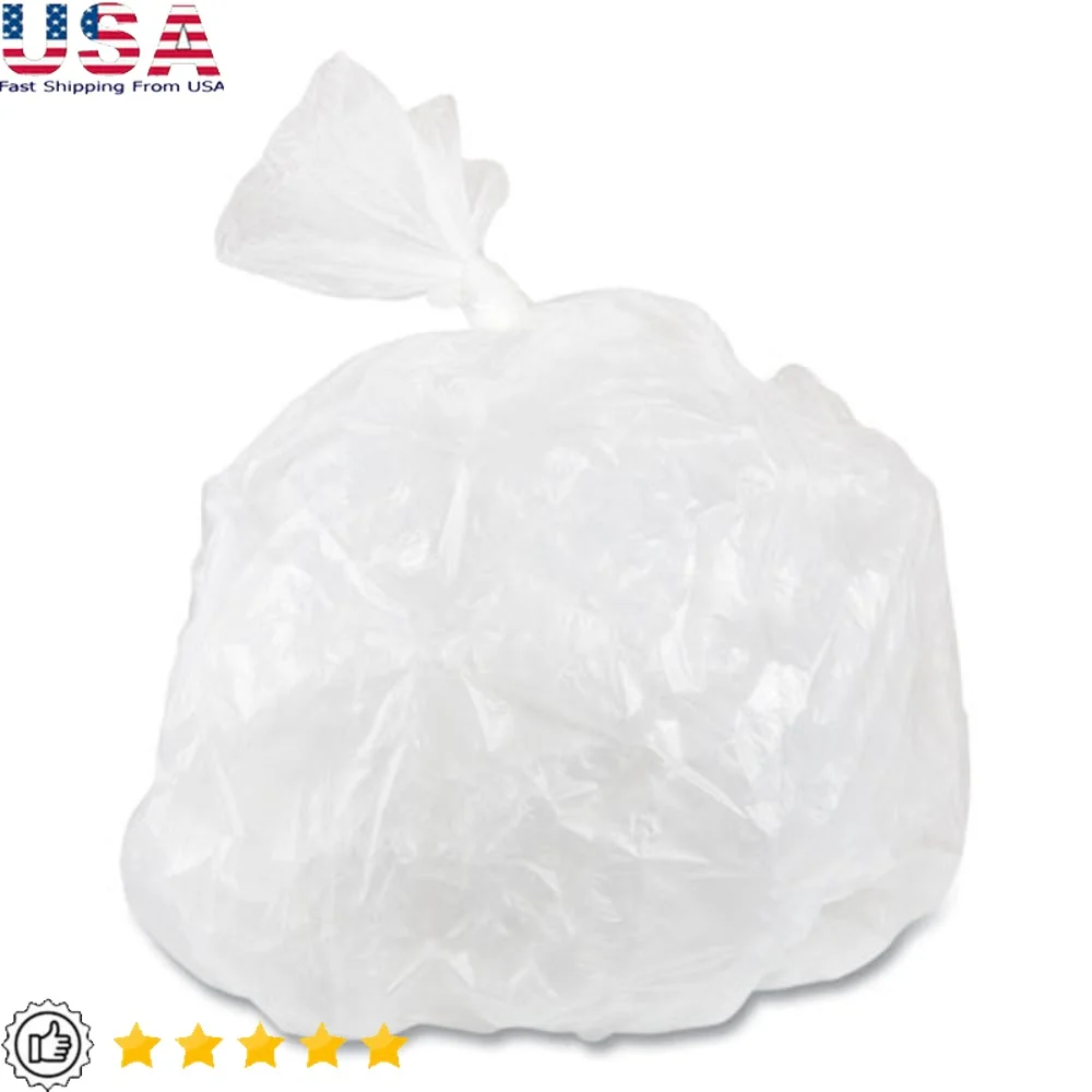 

Вкладыш для консервных банок высокой плотности, 24x31, 16 галлонов, 8 микрон, рулоны без сердечника, прозрачная раскладушка с запечатанной звездой, 1000 пакетов для коммерческого использования