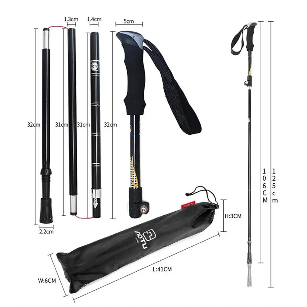 Alpenstock Telescopic เดิน Tongkat Hiking Ultralight ปรับอะลูมินัมอัลลอย Trekking Pole