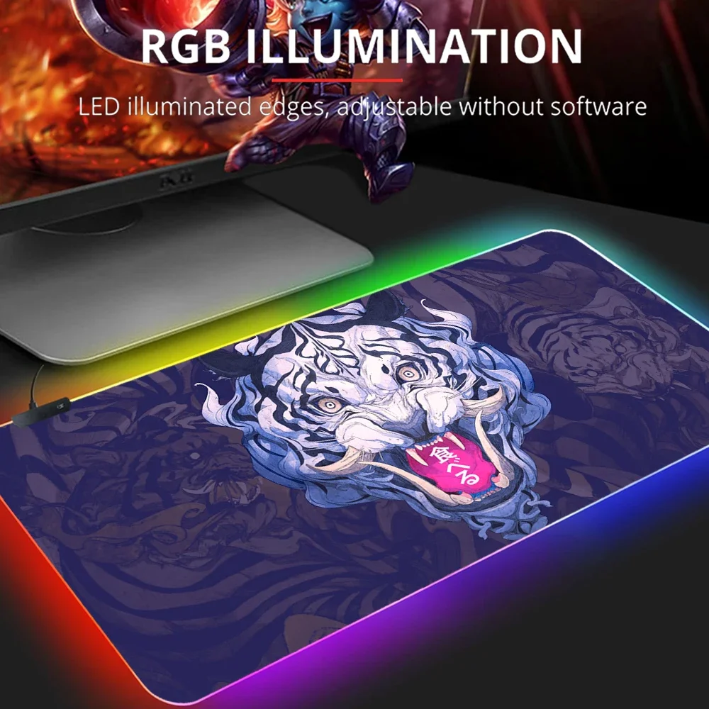 

RGB Mouse Pad High Quality Anime Oni Gaming Mouse Pad Wanderer Gaming Mouse Mat Gamer Led Backlit Mousepad Wired