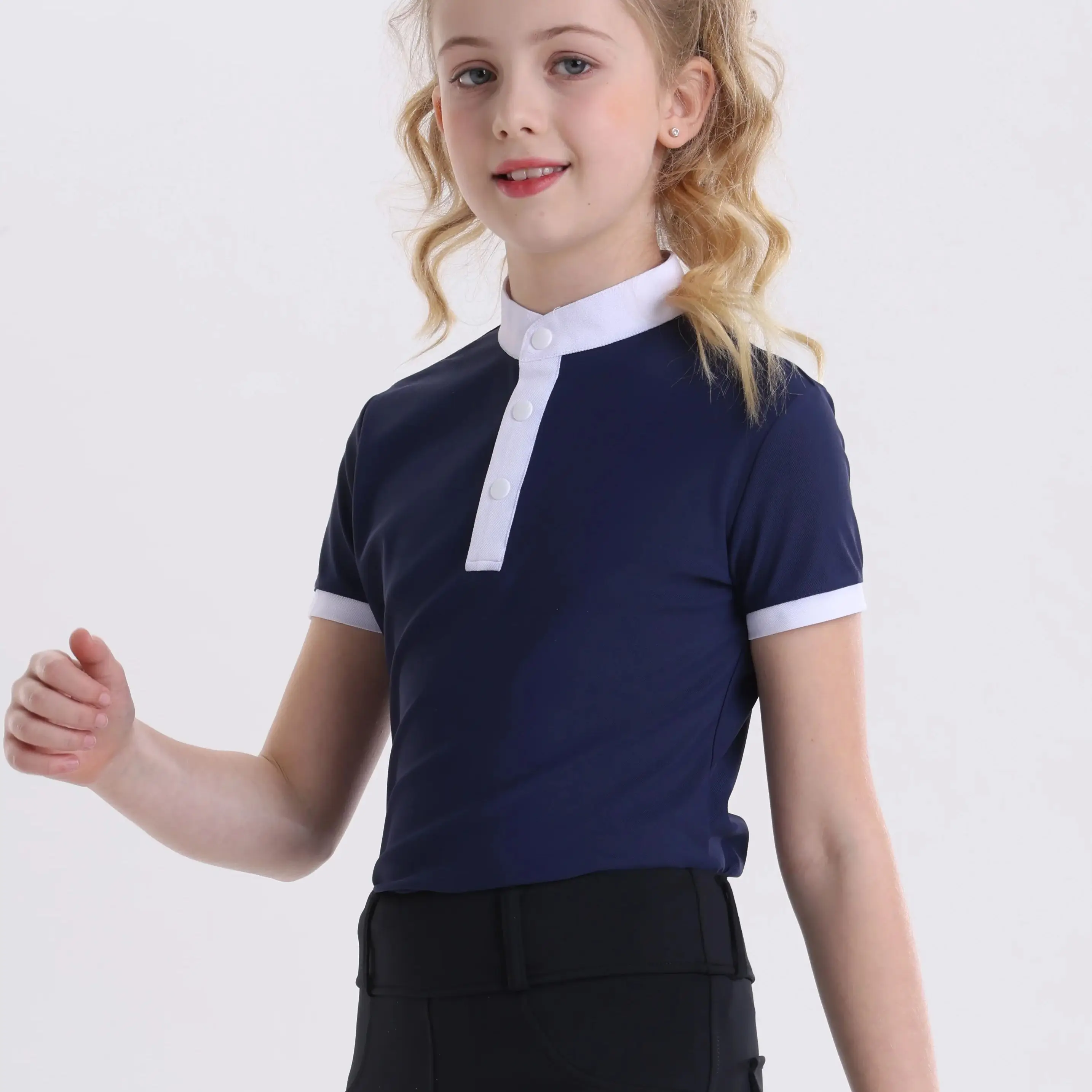Summer Children's Short sleeved Equestrian T-shirt Children's Equestrian Clothing Summer Short sleeved Quick drying High elastic