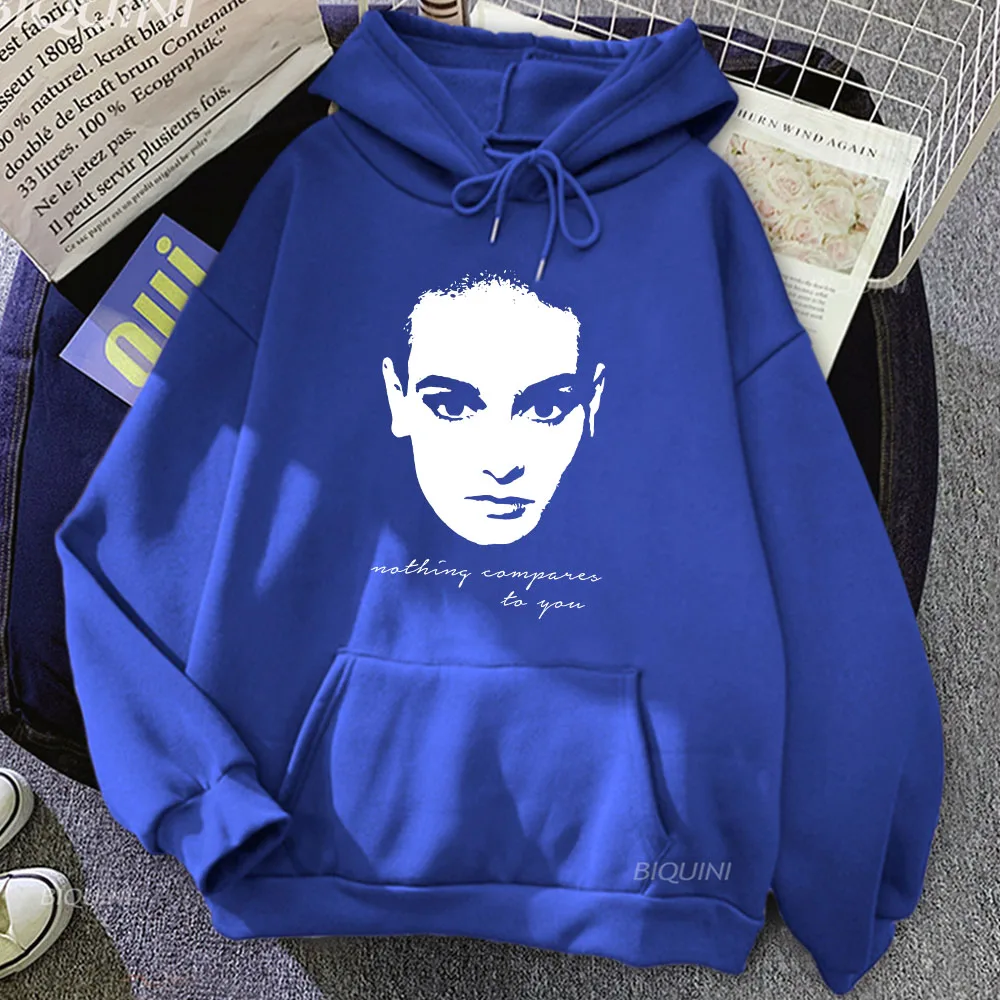Sinead O'Connor 1966-2023 Print Hoodies Autumn Mens Long Sleeve Sweatshirt with Hooded Comfortable Soft Fleece Streetwear Hoody