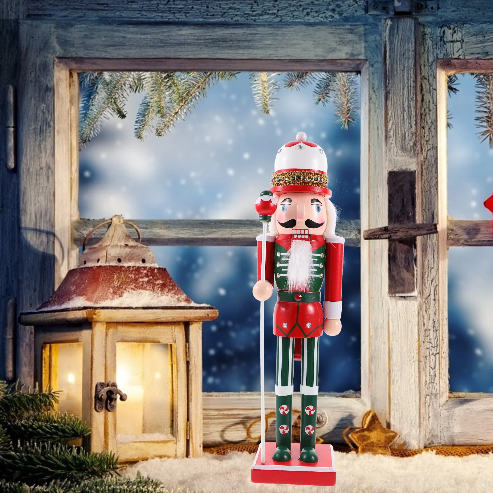 

Nutcracker Ornament Ornaments Wood Craft Festival Candy Statue Table Decor Traditional Soldier Figure