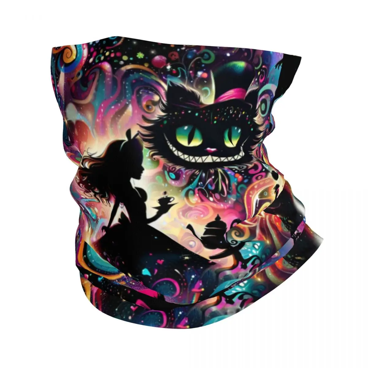 

Alice In Wonderland Bandana Neck Gaiter UV Protection Face Scarf Cover Women Men Funny Cheshires Cat Headwear Tube Balaclava