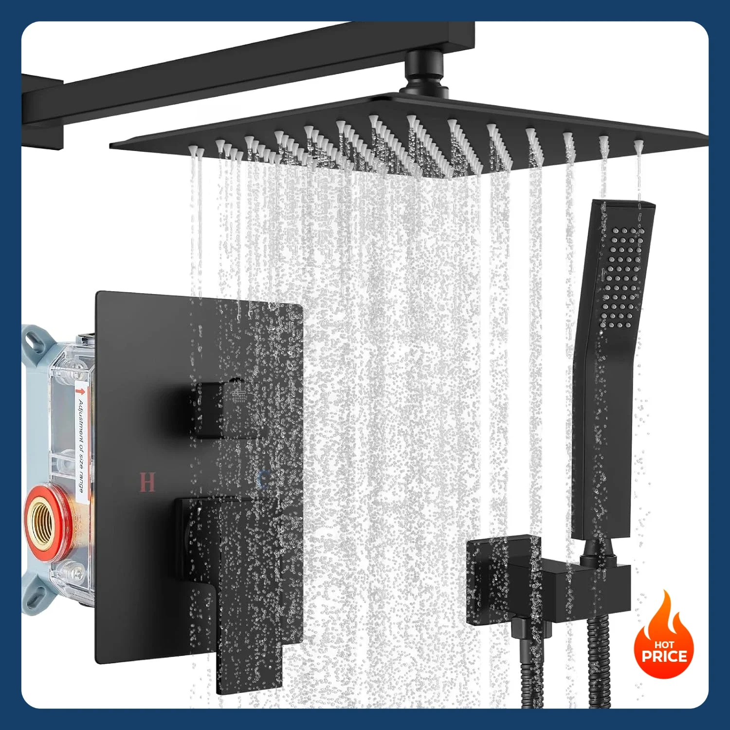 

Горячая распродажа! Душевая система Rainfall для ванной комнаты: настенный душевой комплект с лейкой и ручным душем, цельнолатунный, с функцией повышения давления