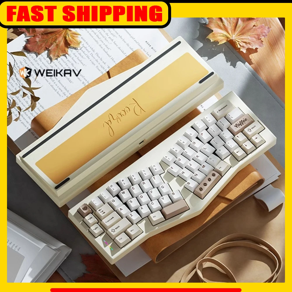 

Weikav Record Alice комплект механической клавиатуры, трехрежимный алюминиевый сплав, индивидуальный комплект игровой клавиатуры RGB для Win, офисные подарки