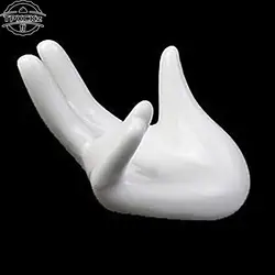 1pc Ceramic Hand Shape Egg Cup Holder White Porcelain Egg Container Office Desktop Business Card Stand Kitchen Egg Tools