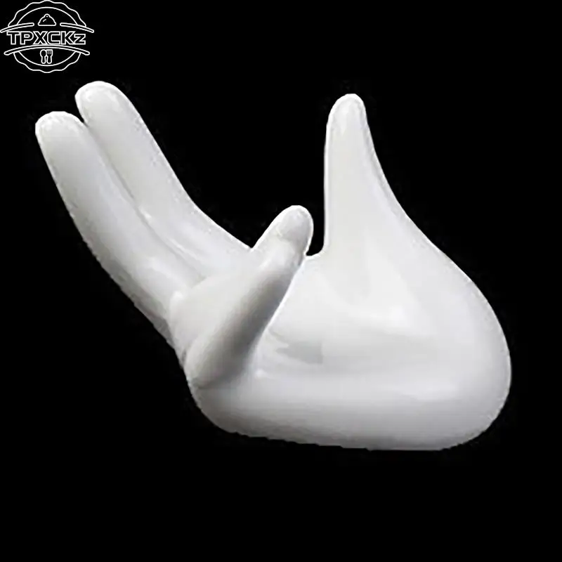 1pc Ceramic Hand Shape Egg Cup Holder White Porcelain Egg Container Office Desktop Business Card Stand Kitchen Egg Tools