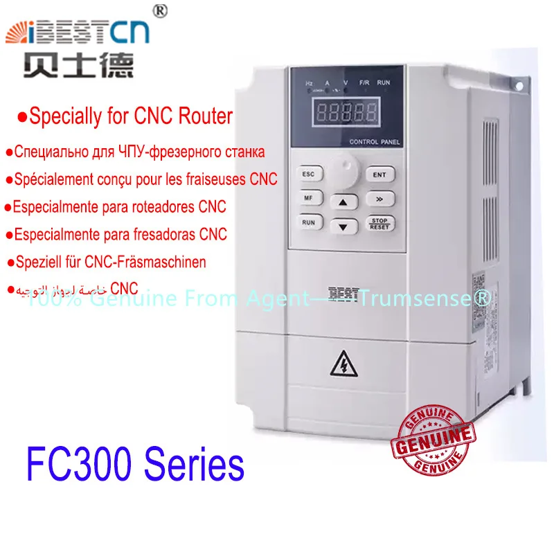 

FC300 Frequency Inverter Special for CNC Router 0.75 to 11Kw Vector Control Standard Modbus Protocol Optional LED Operate Panel