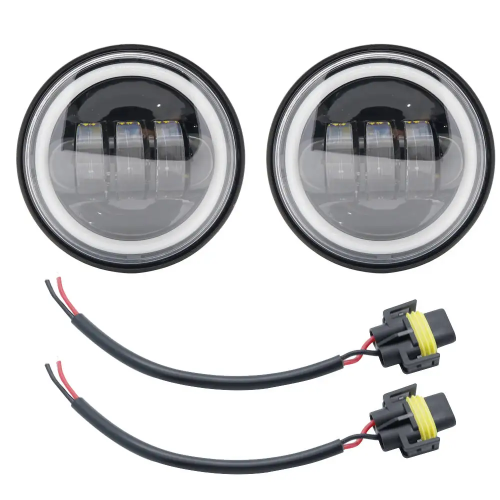 2PCS 4.5 Inch Motorcycle Led Fog Light DRL 30W Waterproof 4 1/2 Auxiliary Passing Lamp For Yamaha Classic FLHR Road King Dyna