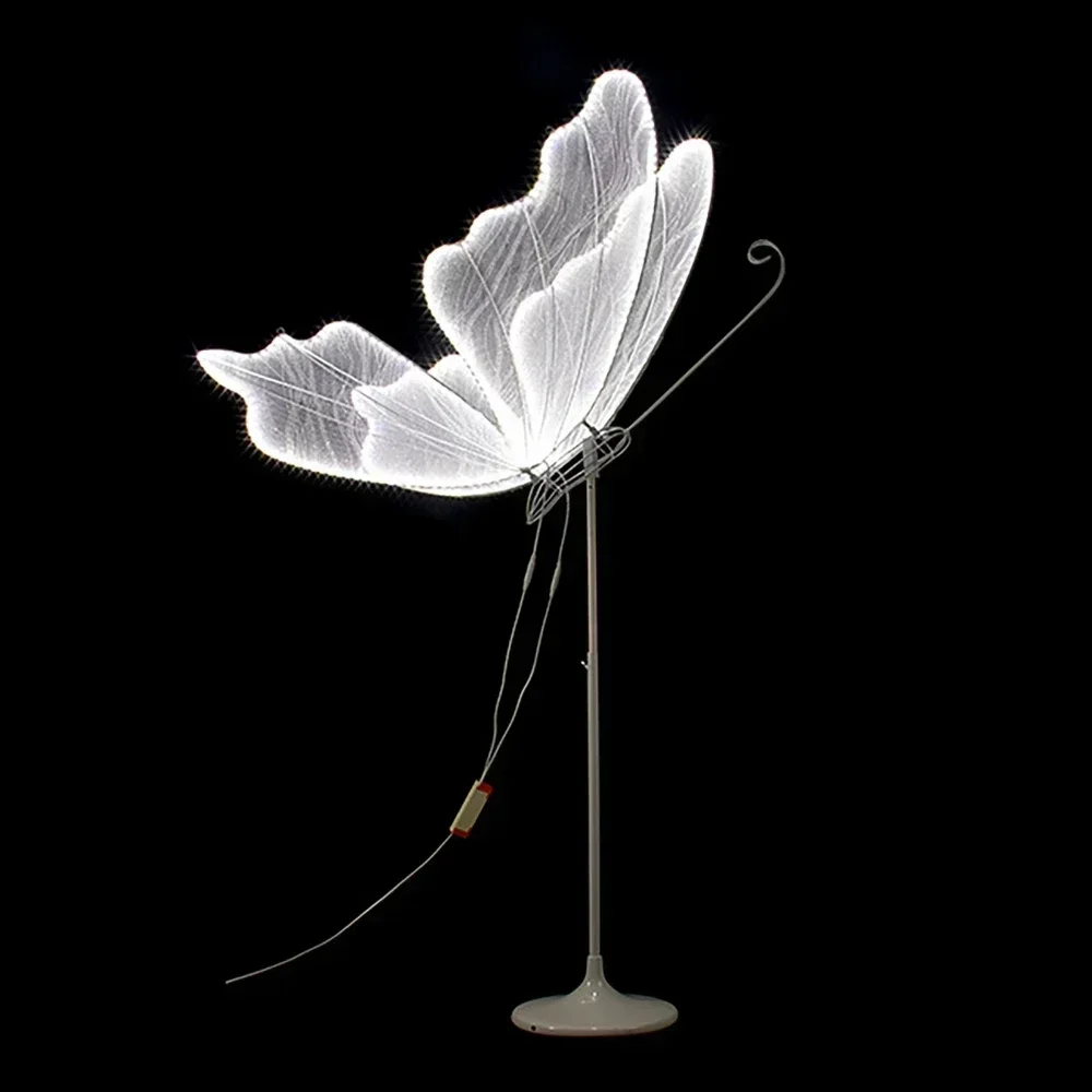 60cm Wedding Butterfly LED Floor Lamp White / Yellow Light 220V for Ceiling Decoration, Stage Chandelier, T Stage, Road Guide