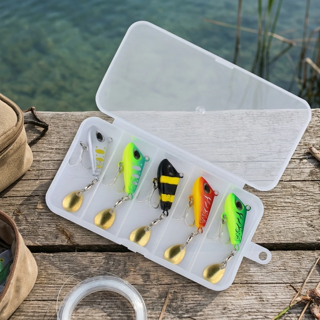 5Pcs Metal Spinner Lures High-Density Alloy for Saltwater Freshwater Bass Trout Predatory Fish Fishing Gear Durable