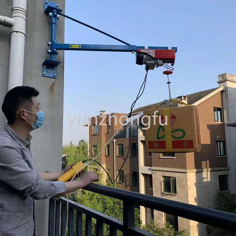 Shandong One Ton Wire Rope Lifting Crane Miniature Hoist Crane 220V Micro Electric Hoist