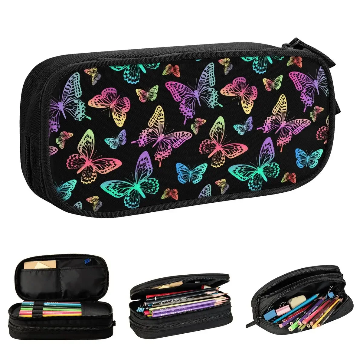

Creative Butterfly Pencil Case Pencilcases Pen Box for Student Large Storage Bags Office Zipper Stationery