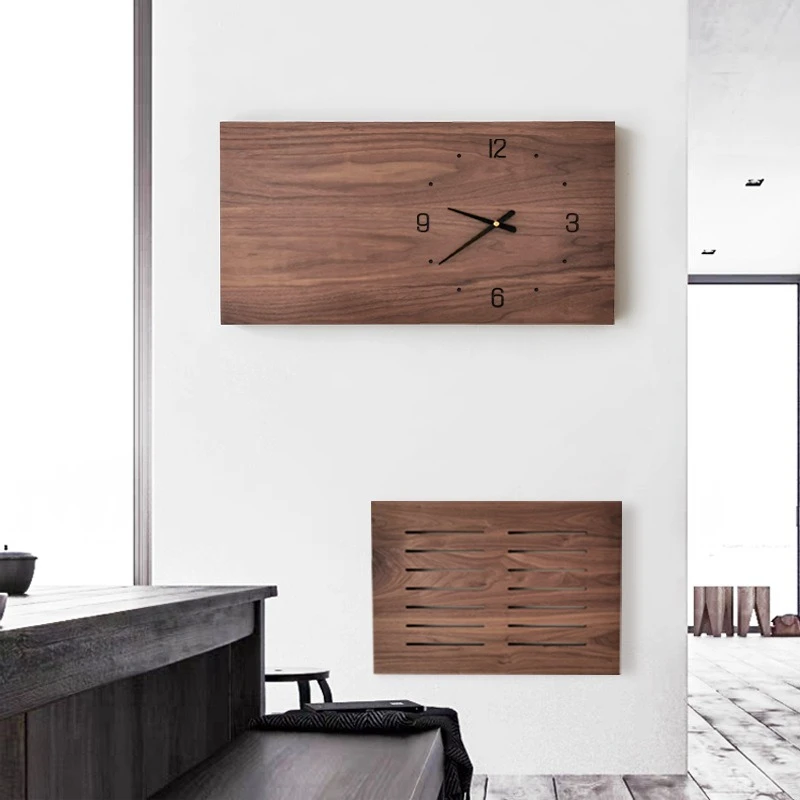 Rectangle, noyer, boîte de compteur, peinture décorative, version horizontale, étendue, boîte d'occlusion, style long.