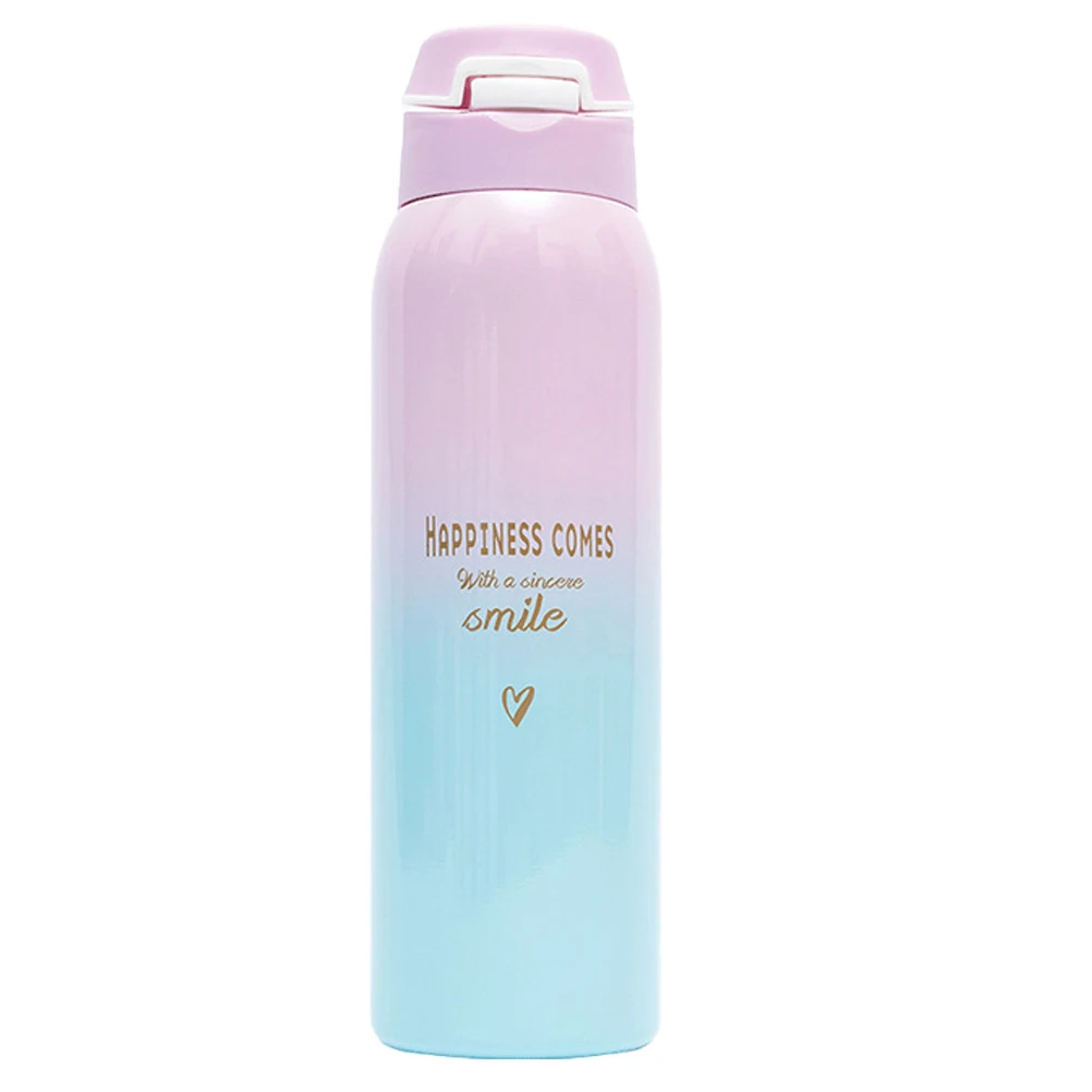 

Stainless Steel Vacuum Cup Vacuum Cup Students Stylish Vacuum Cup Bounce Cover Vacuum Cup (480ml Pink Cover)