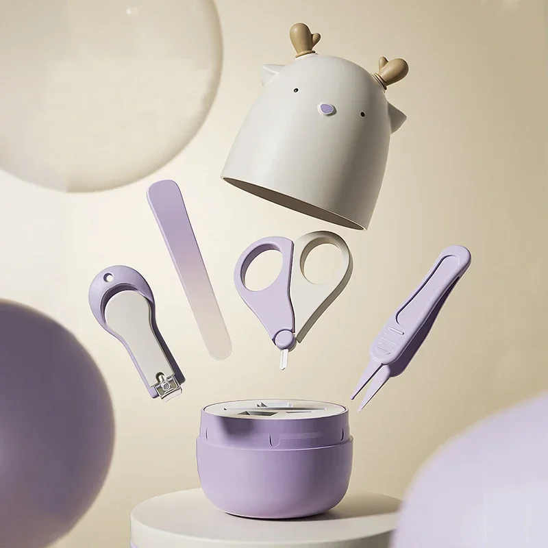 Tesoura de segurança para recém-nascidos, cortador de unhas anti-clipe, aparador de unhas para bebês, conjunto de ferramentas para cuidados com as unhas