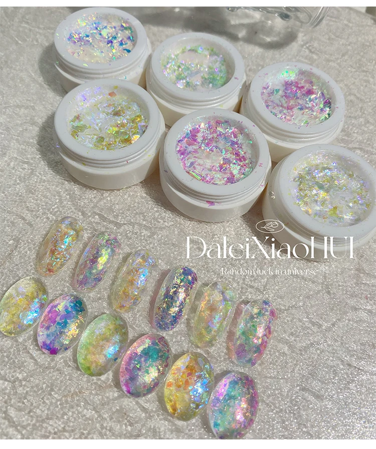 6 Dozen Aurora Opaal Nail Chip Glitter Nagels Accessoires Nageldecoratie 3d Nail Diy Nagels Nagelsalon