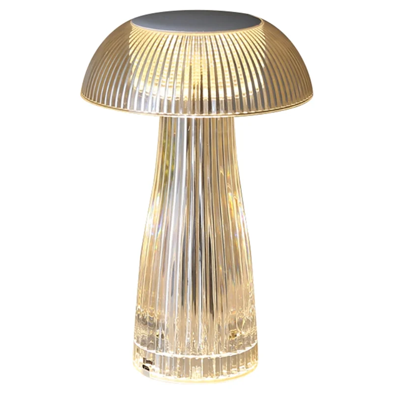 AF90-Jellyfish Night Lights Mushroom Atmosphere Table Lamps Button Switch Bedroom Bedside Portable Decoratetion Night Lamp