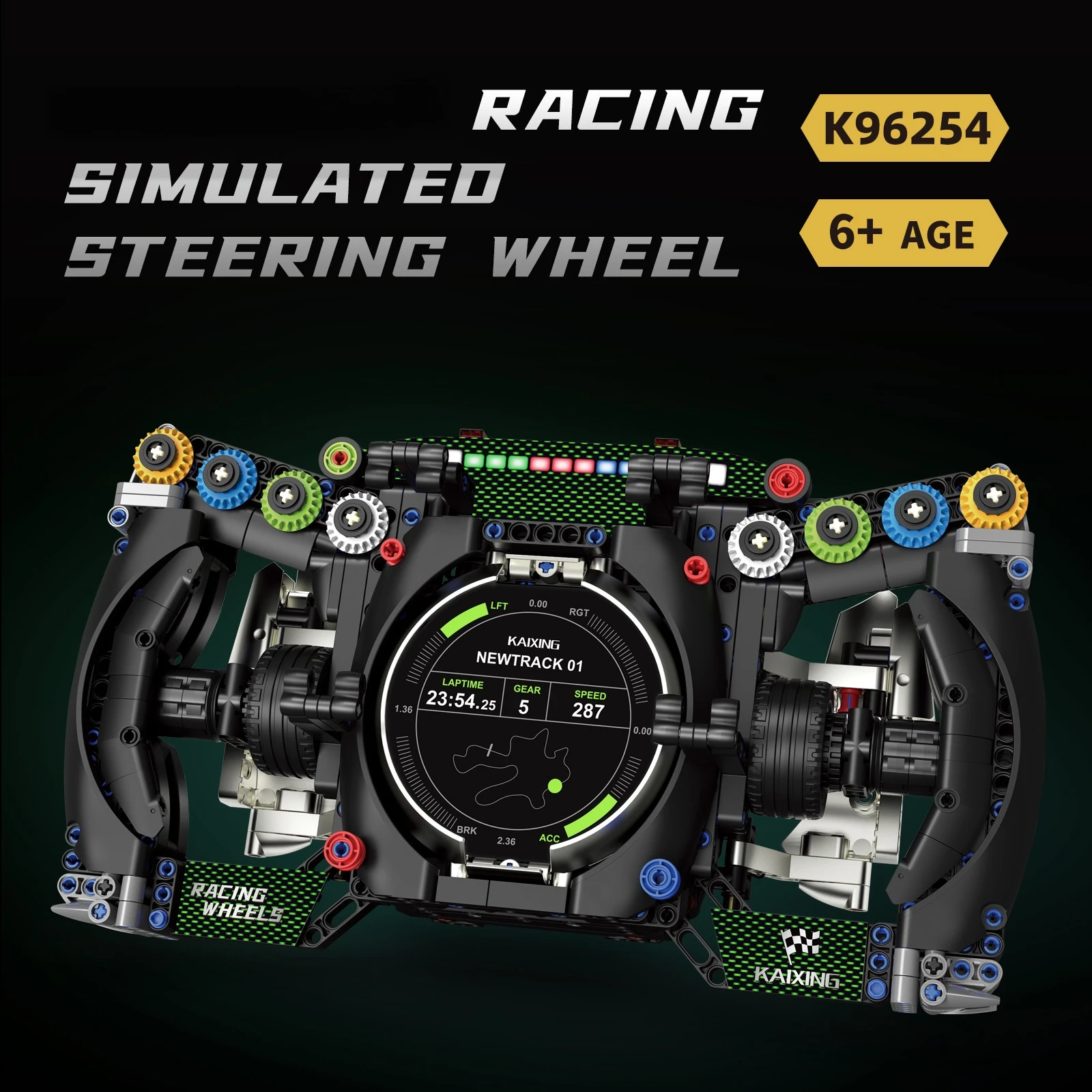 

Креативная имитация гоночного автомобиля, рулевое колесо, строительные блоки, технологическое оборудование MOC, модель спортивного автомобиля, держатель для телефона