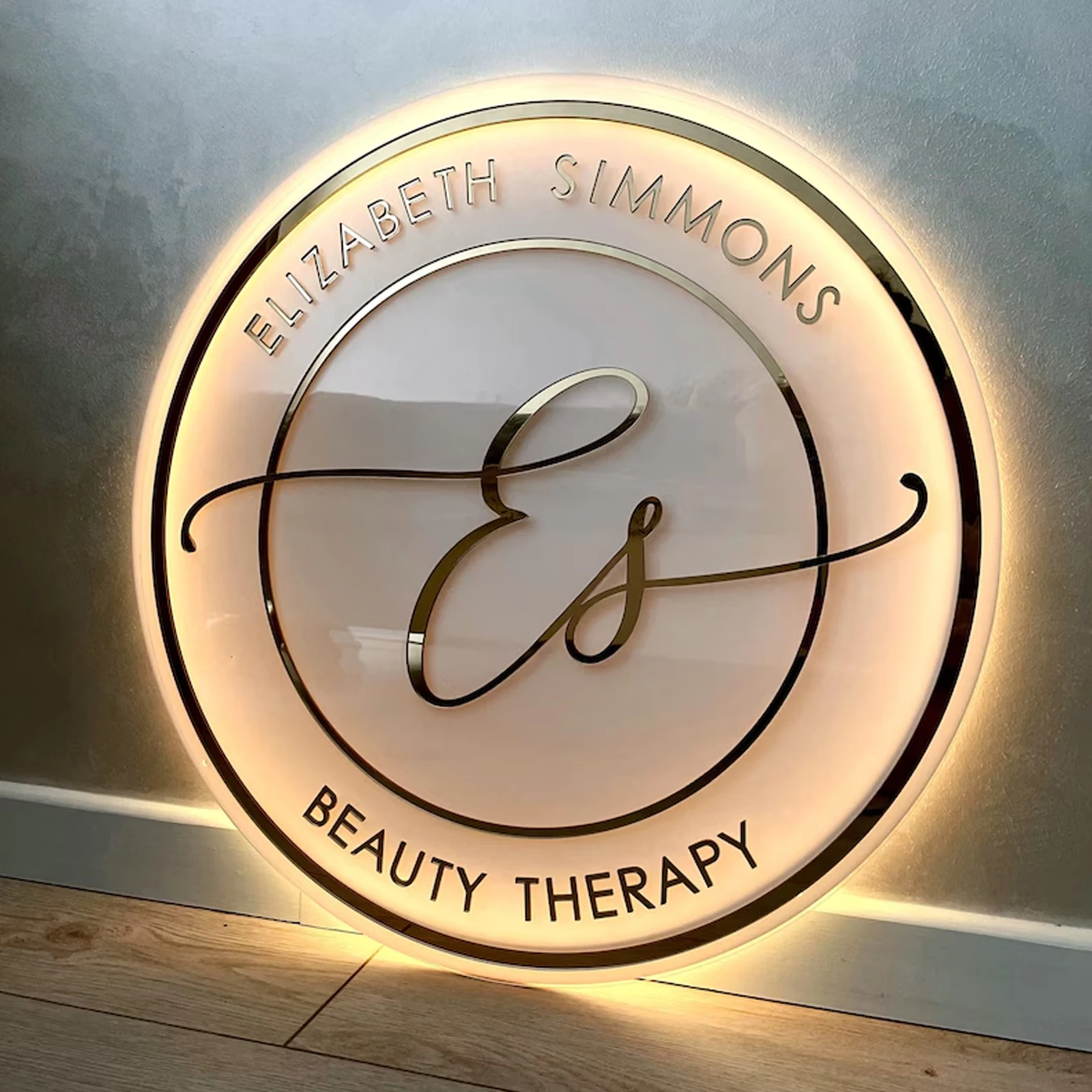 Custom Personalized Circle Acrylic Business Logo Sign  Hair Salon Cafe Bar Welcome Sign Round Front Door Sign Name Sign Decor
