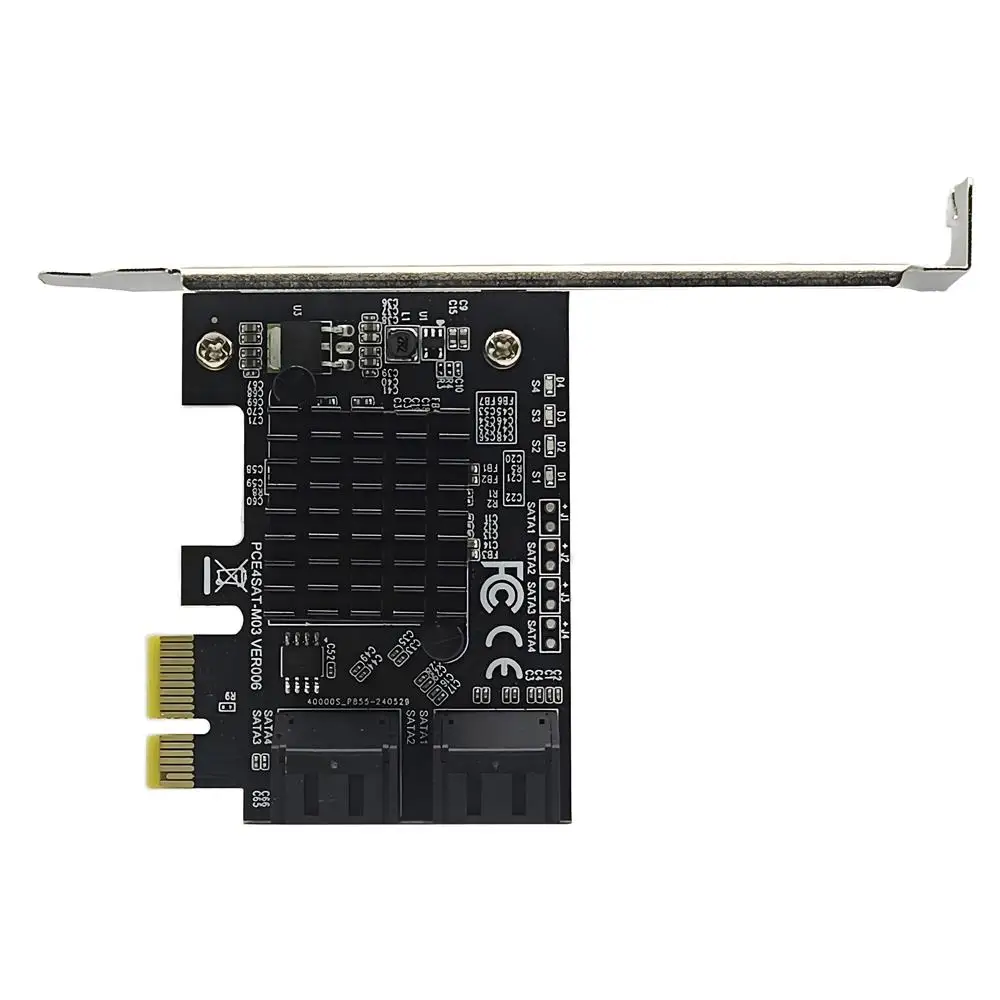 4 Port SATA III PCIe Expansion Card 6Gbps SATA 3.0 to PCI-e 1X 9215 Controller Card PCI Express Adapter Converter with Bracket