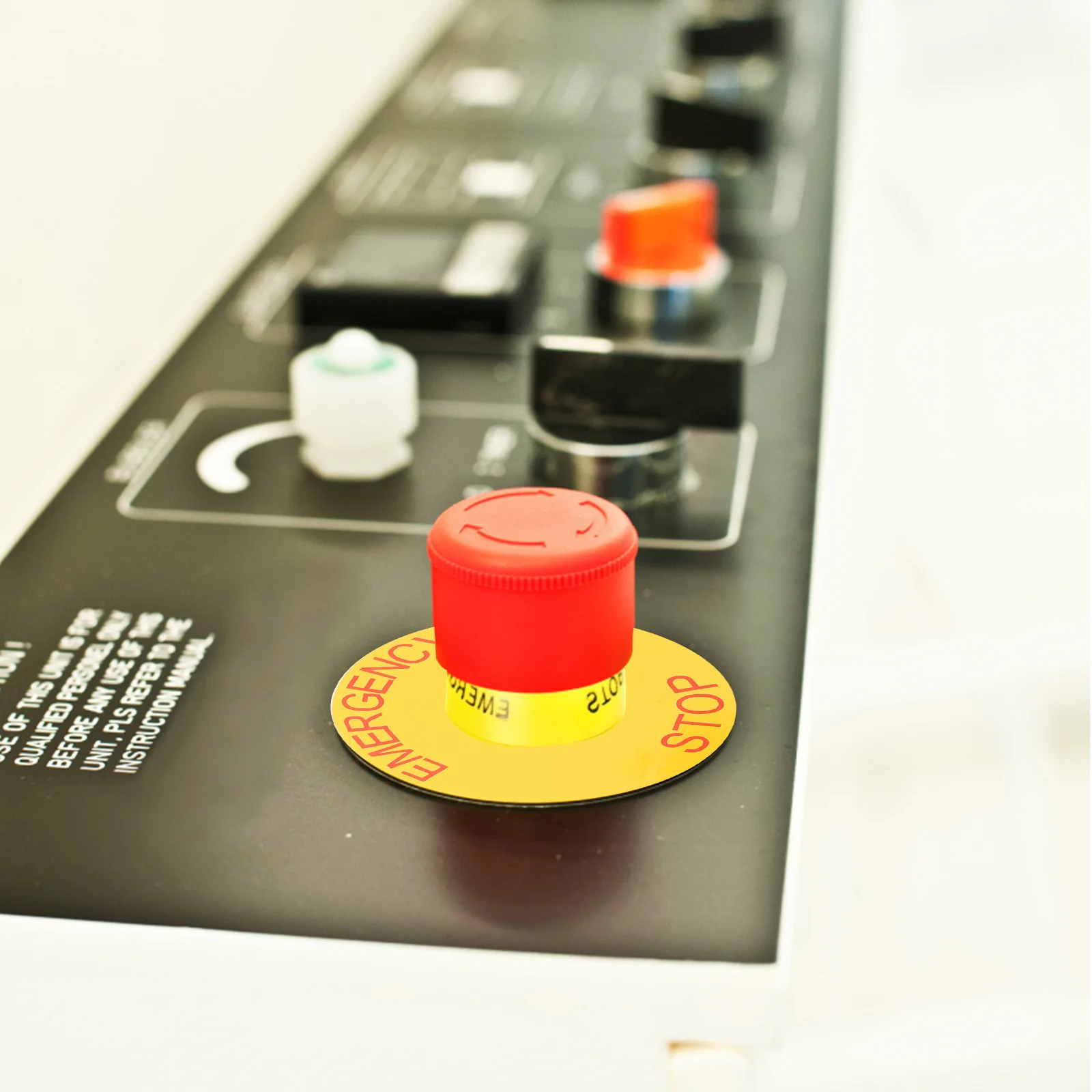 10 قطعة ملصقات توقف الطوارئ لاصقة قوية علامات تحذير الآلات الصناعية لسلامة مصنع مكتب المدرسة