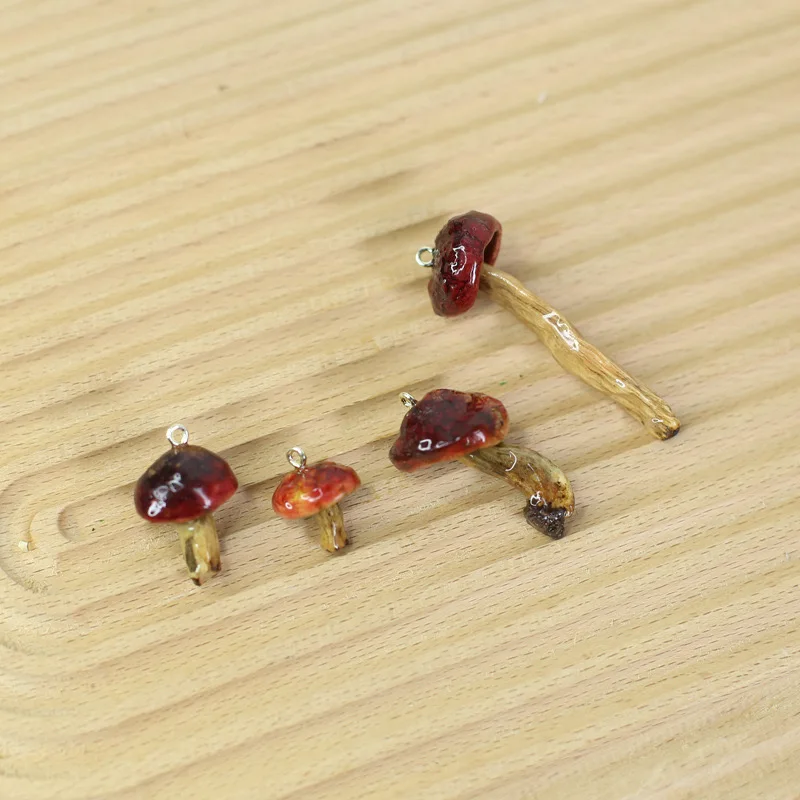 Plant Specimen Mushroom, Small Red Mushroom, Dropper Earrings, Pendant Bracelet Accessories