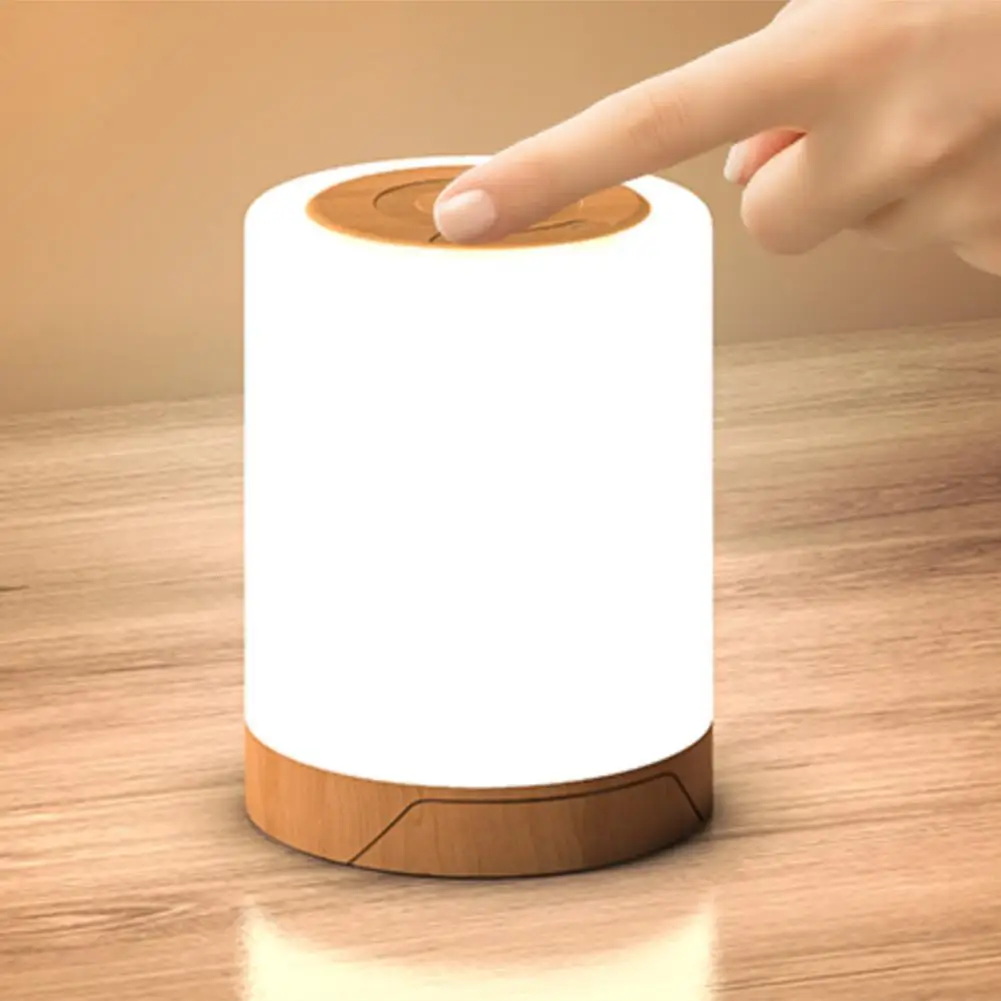 Bedside Table Lamp Dimmable RGB Nightstand Lamp 1500mAh Modern Decorative Light Touch Sensor for Bedroom Living Room