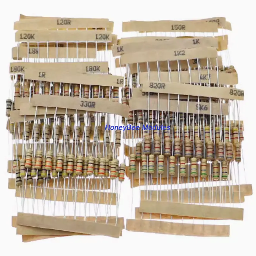 30 kinds of 0.5W carbon film resistors 1/2W direct 1 ohm ~ 3M ohm four colour ring resistor components package precision 5%