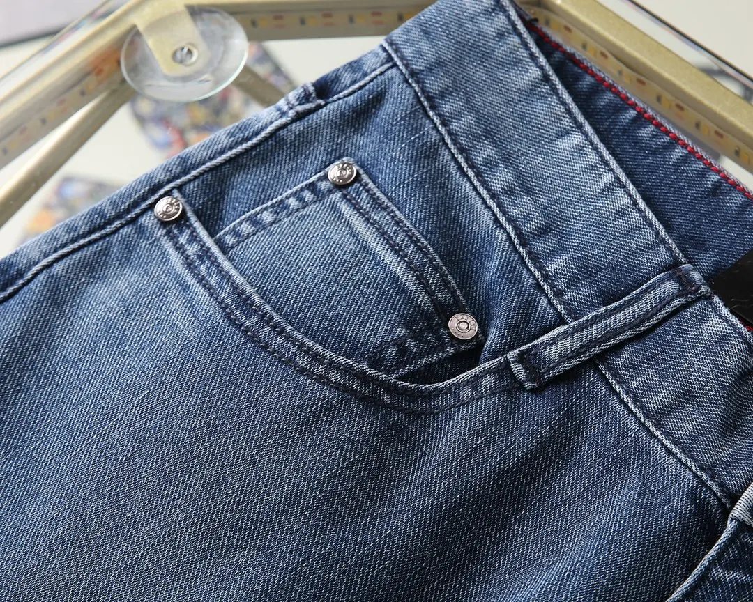 

14 SIJITONGDAJeans Thin Cotton Men 2025 Spring Summer New Casual Breathable Comfort Button Big Size 30-38 Long Pants