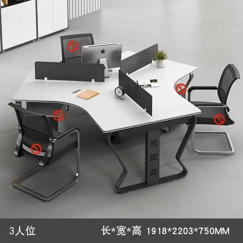Office desk for 6 people, 8 seats, computer booth, creative staff desk and chair combination, simple and modern