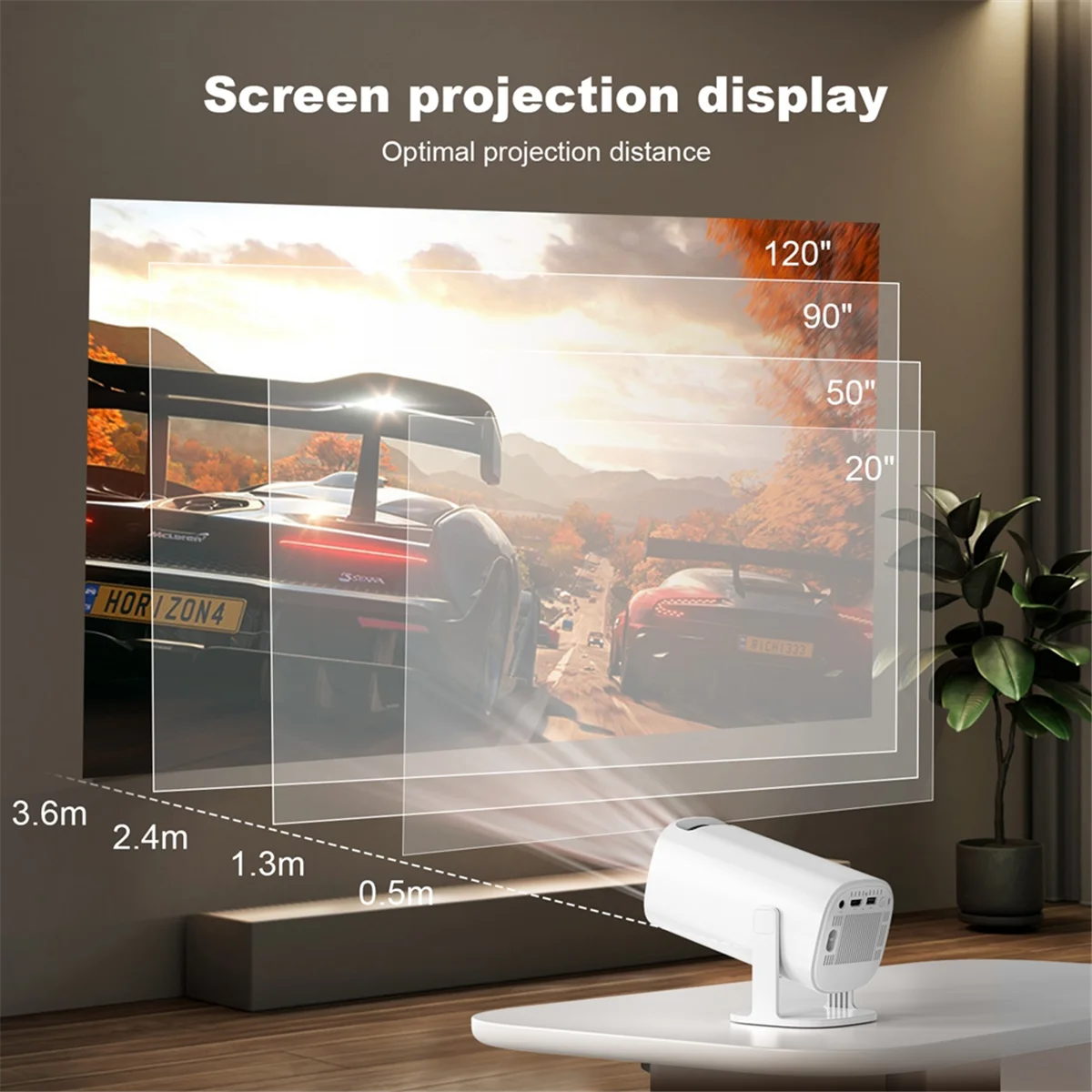 

ATS-Smart Мини-проектор Android 11 WiFi6 Поддержка 4K 1080P BT5.0 Проектор 1208x720P Портативный проектор для домашнего кинотеатра США