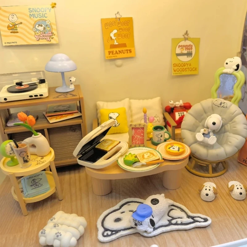 

New Original Re-Ment Snoopy'S Cozy Weekend Room Fine Model Miniature Scene Blind Box Figure Trend Toys Collection Festival Gifts